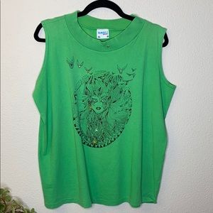 Vintage mock neck sleeveless tee one size